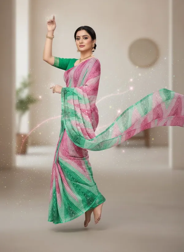Pink_Georgette_Printed_Leheriya_Saree_For_Women_|_With_Blouse_Piece