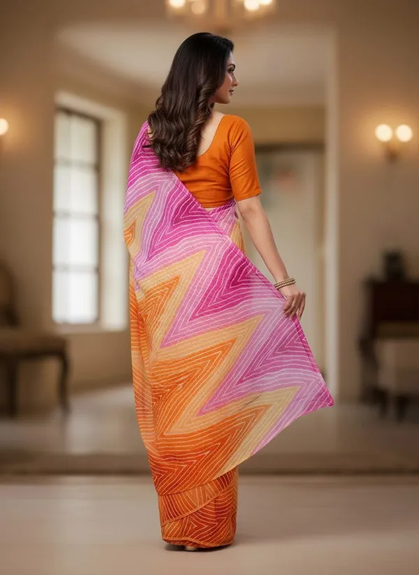 Pink_Georgette_Leheriya_Printed_Saree_For_Women_|_With_Blouse_Piece
