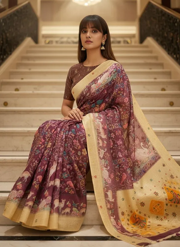 Purple_Cotton_Silk_Banarasi_Digital_Print_Woven_Saree_For_Women_|_With_Blouse_Piece