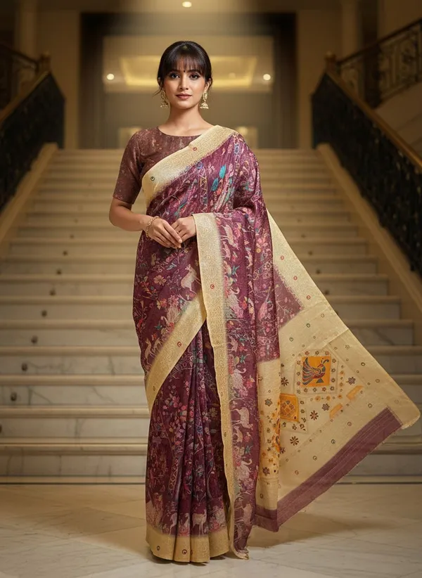 Purple_Cotton_Silk_Banarasi_Digital_Print_Woven_Saree_For_Women_|_With_Blouse_Piece