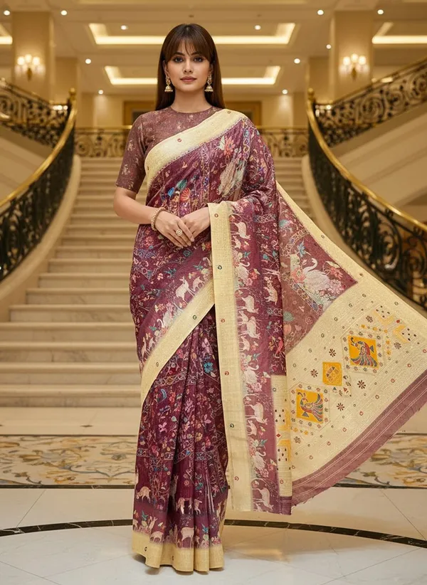 Purple_Cotton_Silk_Banarasi_Digital_Print_Woven_Saree_For_Women_|_With_Blouse_Piece