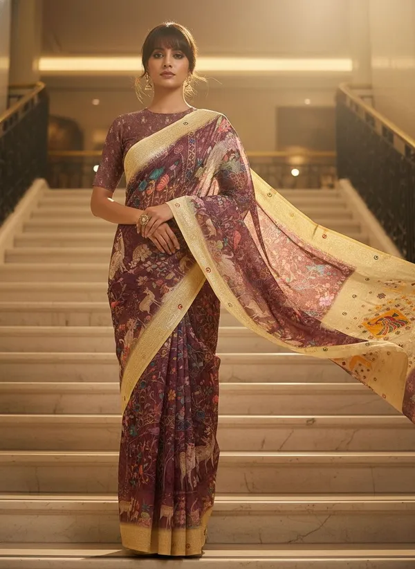 Purple_Cotton_Silk_Banarasi_Digital_Print_Woven_Saree_For_Women_|_With_Blouse_Piece
