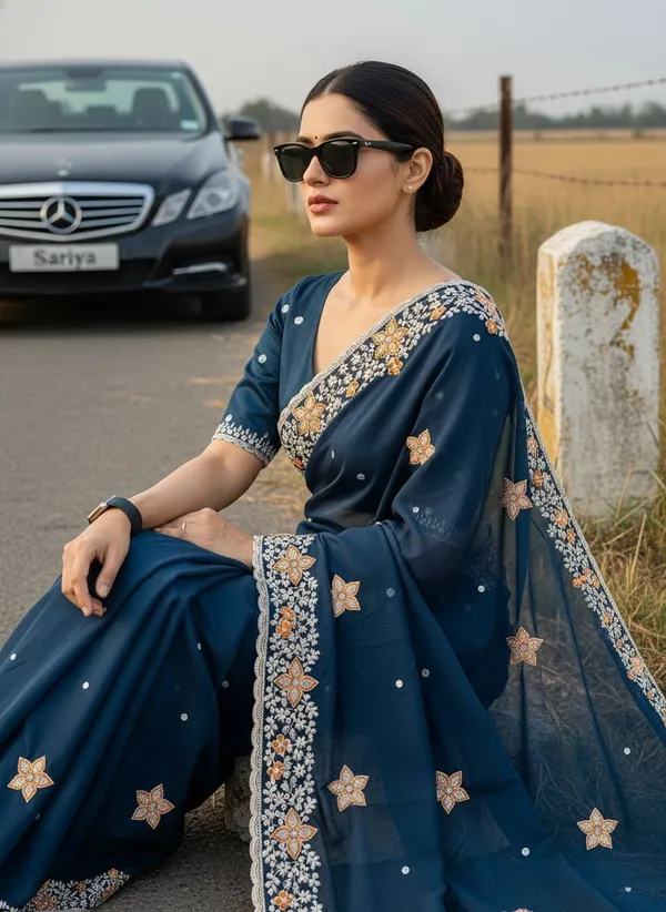 Dark_Blue_Georgette_Floral_Embroidered_Bollywood_Saree_For_Women_|_With_Blouse_Piece