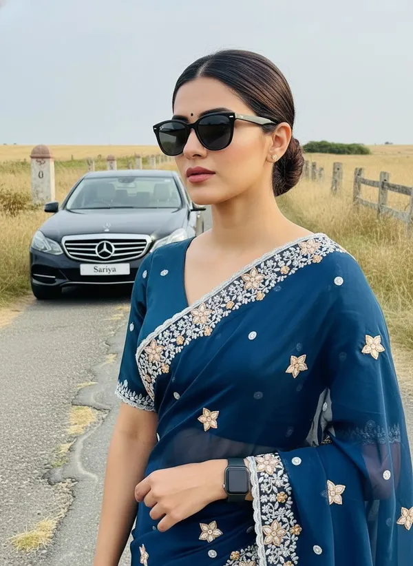 Dark_Blue_Georgette_Floral_Embroidered_Bollywood_Saree_For_Women_|_With_Blouse_Piece