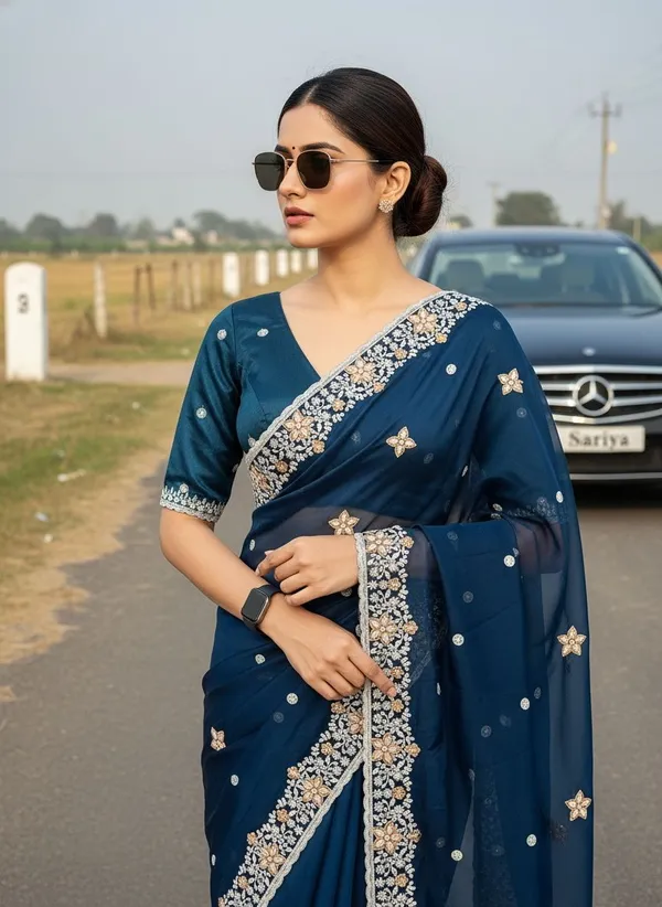 Dark_Blue_Georgette_Floral_Embroidered_Bollywood_Saree_For_Women_|_With_Blouse_Piece