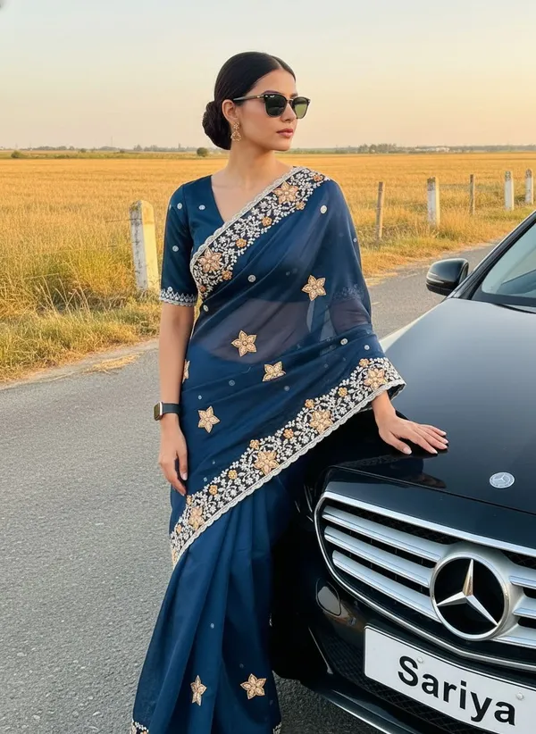 Dark_Blue_Georgette_Floral_Embroidered_Bollywood_Saree_For_Women_|_With_Blouse_Piece