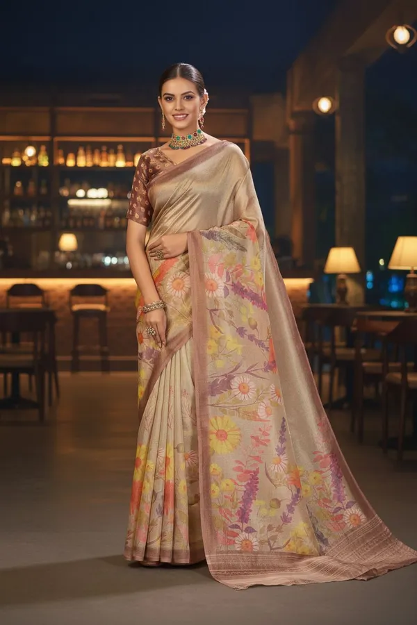 Gold_Tissue_Digital_Print_Kota_Doria_Zari_Kasab_Saree_For_Women_|_With_Blouse_Piece