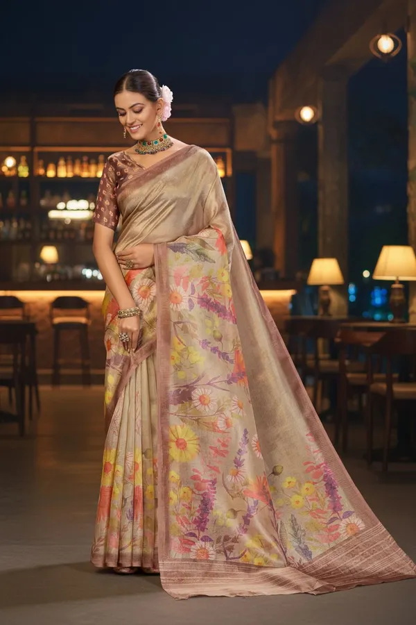 Gold_Tissue_Digital_Print_Kota_Doria_Zari_Kasab_Saree_For_Women_|_With_Blouse_Piece