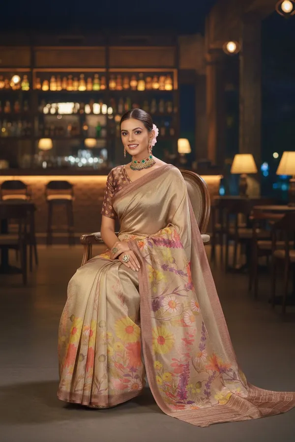 Gold_Tissue_Digital_Print_Kota_Doria_Zari_Kasab_Saree_For_Women_|_With_Blouse_Piece