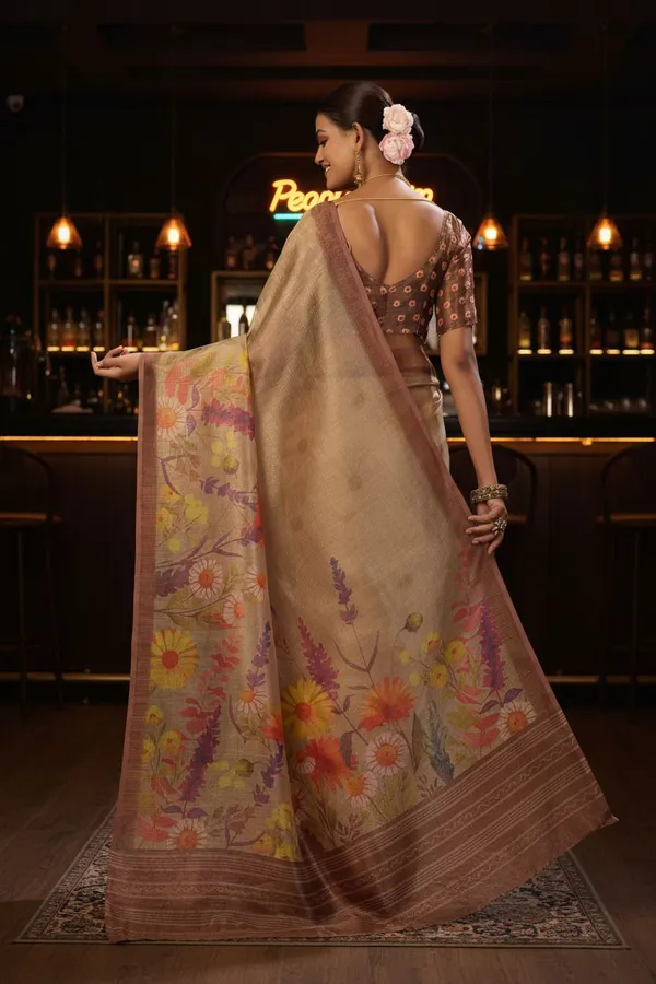 Gold_Tissue_Digital_Print_Kota_Doria_Zari_Kasab_Saree_For_Women_|_With_Blouse_Piece
