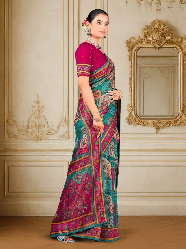 Sariya_Light_Blue_Madhubani_Pure_Silk_Jacquard_Saree_For_Women_|_With_Blouse_Piece