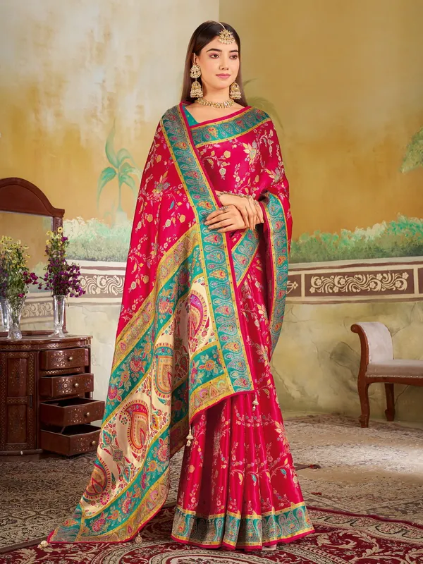 Pink_Madhubani_Pure_Silk_Woven_Jacquard_Saree_For_Women_|_With_Blouse_Piece
