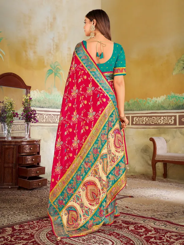 Pink_Madhubani_Pure_Silk_Woven_Jacquard_Saree_For_Women_|_With_Blouse_Piece