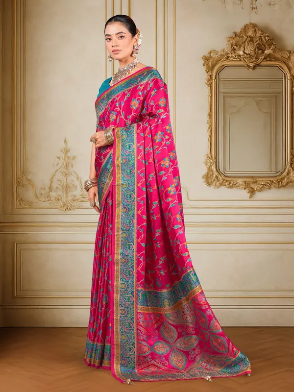 Sariya_Pink_Madhubani_Pure_Silk_Jacquard_Woven_Saree_For_Women_|_With_Blouse_Piece