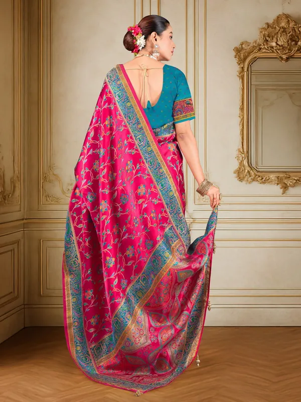 Sariya_Pink_Madhubani_Pure_Silk_Jacquard_Woven_Saree_For_Women_|_With_Blouse_Piece