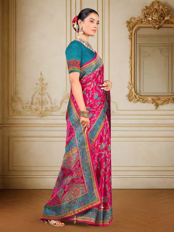 Sariya_Pink_Madhubani_Pure_Silk_Jacquard_Woven_Saree_For_Women_|_With_Blouse_Piece