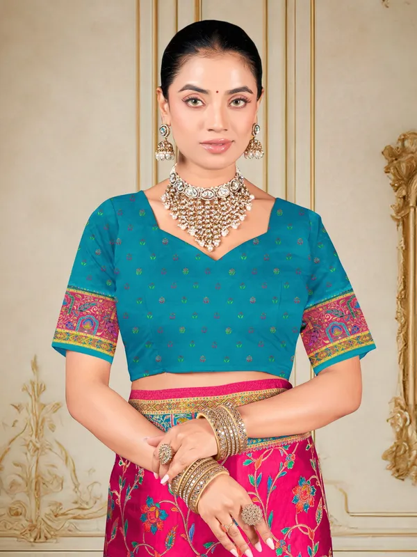 Sariya_Pink_Madhubani_Pure_Silk_Jacquard_Woven_Saree_For_Women_|_With_Blouse_Piece