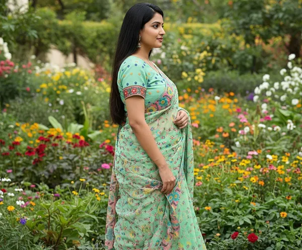 Light_Green_Cotton_Silk_Jacquard_Woven_Floral_Saree_For_Women_|_With_Blouse_Piece