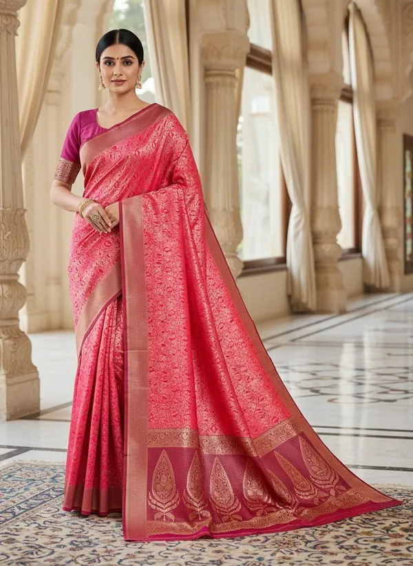 Pink_Kanjivaram_Pure_Silk_Zari_Woven_Embellished_Saree_For_Women_|_With_Blouse_Piece