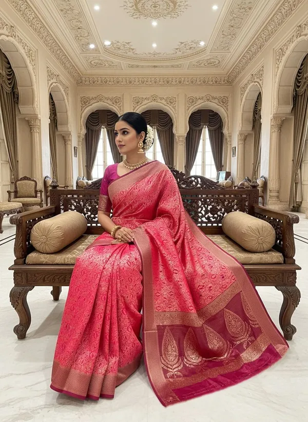 Pink_Kanjivaram_Pure_Silk_Zari_Woven_Embellished_Saree_For_Women_|_With_Blouse_Piece