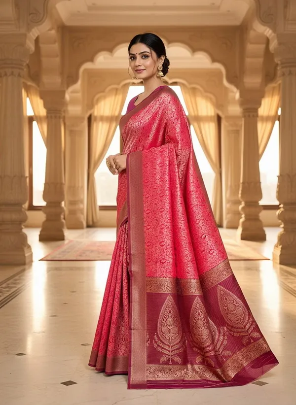 Pink_Kanjivaram_Pure_Silk_Zari_Woven_Embellished_Saree_For_Women_|_With_Blouse_Piece