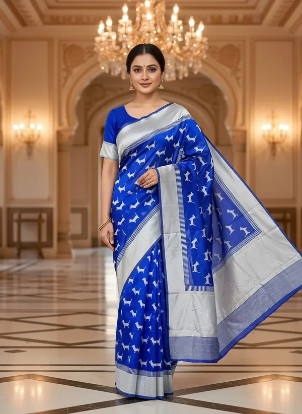Light_Blue_Kanjivaram_Pure_Silk_Zari_Woven_Contrast_Border_Saree_For_Women_|_With_Blouse_Piece