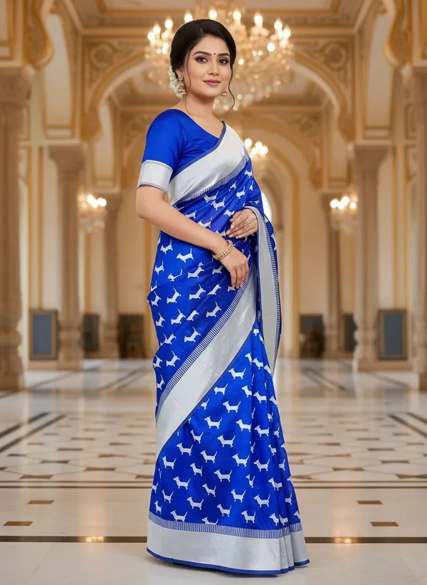 Light_Blue_Kanjivaram_Pure_Silk_Zari_Woven_Contrast_Border_Saree_For_Women_|_With_Blouse_Piece