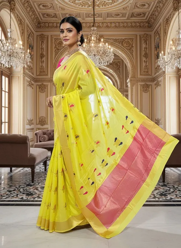 Yellow_Kanjivaram_Pure_Silk_Zari_Woven_Saree_For_Women_|_With_Blouse_Piece