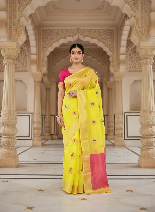 Yellow_Kanjivaram_Pure_Silk_Zari_Woven_Saree_For_Women_|_With_Blouse_Piece