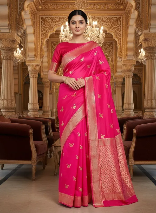 Pink_Kanjivaram_Pure_Silk_Zari_Woven_Saree_For_Women_|_With_Blouse_Piece