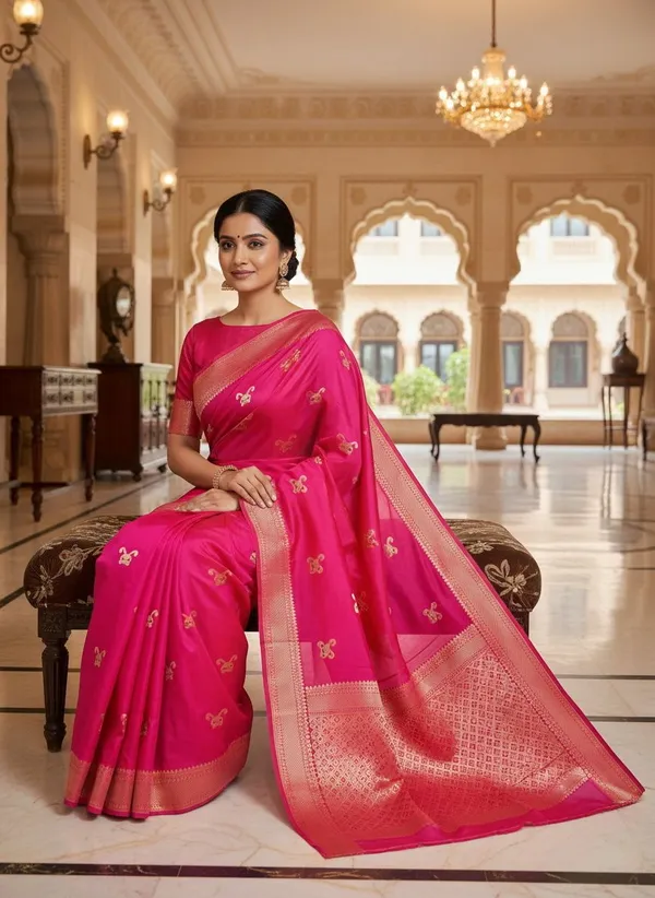 Pink_Kanjivaram_Pure_Silk_Zari_Woven_Saree_For_Women_|_With_Blouse_Piece