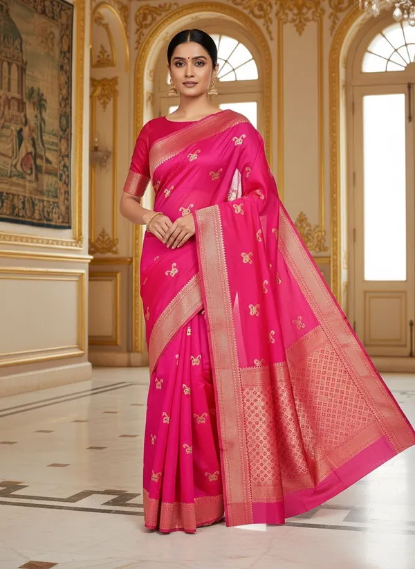Pink_Kanjivaram_Pure_Silk_Zari_Woven_Saree_For_Women_|_With_Blouse_Piece