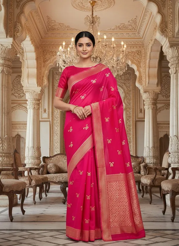 Pink_Kanjivaram_Pure_Silk_Zari_Woven_Saree_For_Women_|_With_Blouse_Piece