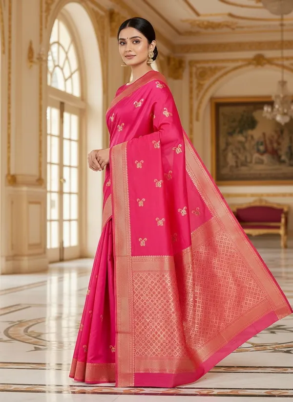 Pink_Kanjivaram_Pure_Silk_Zari_Woven_Saree_For_Women_|_With_Blouse_Piece