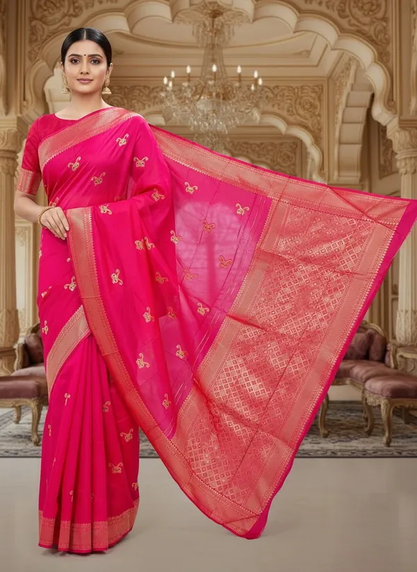 Pink_Kanjivaram_Pure_Silk_Zari_Woven_Saree_For_Women_|_With_Blouse_Piece