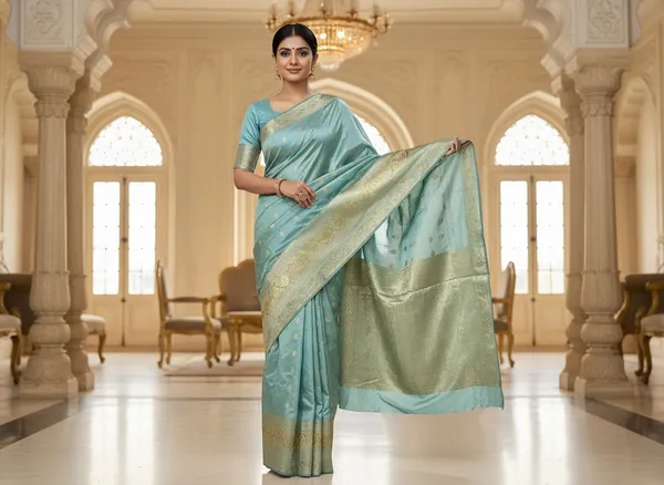 Light_Green_Kanjivaram_Pure_Silk_Zari_Woven_Saree_For_Women_|_With_Blouse_Piece
