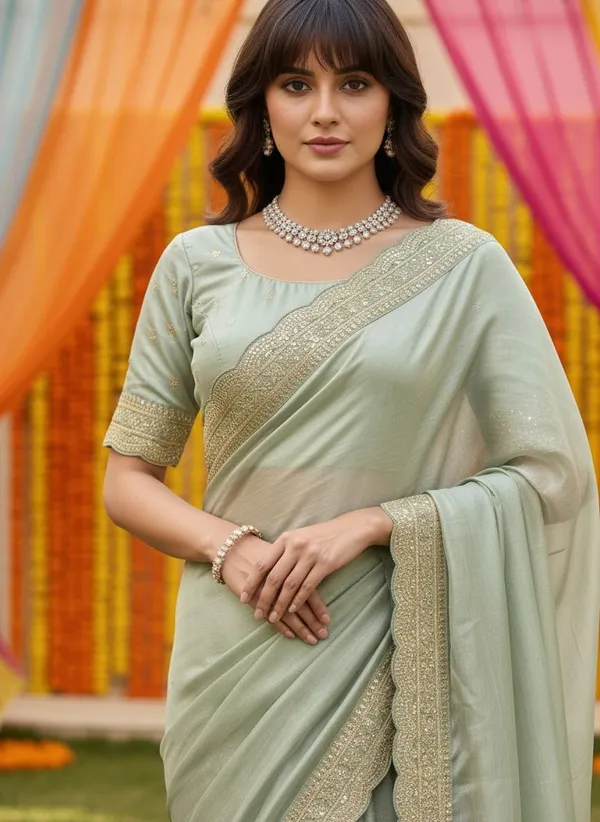 Light_Green_Satin_Sequin_Embroidered_Saree_For_Women_|_With_Blouse_Piece