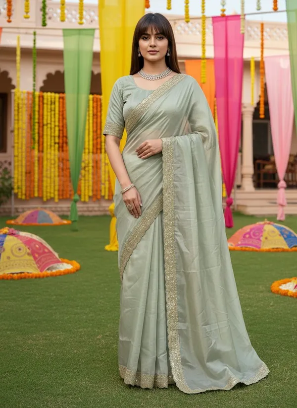 Light_Green_Satin_Sequin_Embroidered_Saree_For_Women_|_With_Blouse_Piece