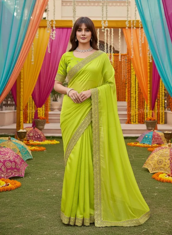 Light_Green_Satin_Sequin_Embroidered_Saree_For_Women_|_With_Blouse_Piece