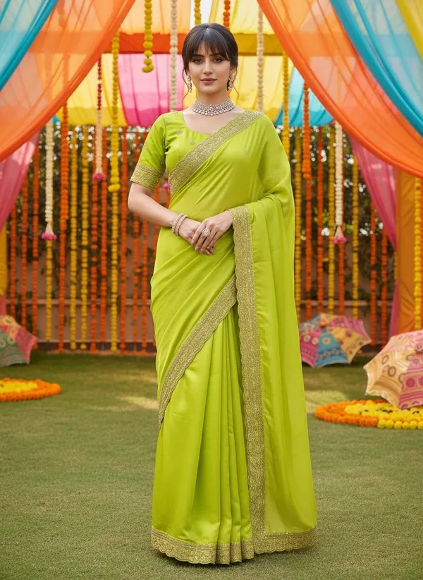 Light_Green_Satin_Sequin_Embroidered_Saree_For_Women_|_With_Blouse_Piece