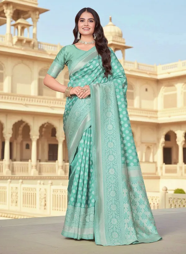 Light_Green_Georgette_Banarasi_Woven_Saree_For_Women_|_With_Blouse_Piece