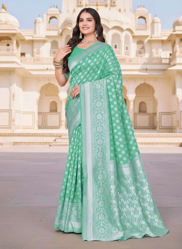 Light_Green_Georgette_Banarasi_Woven_Saree_For_Women_|_With_Blouse_Piece