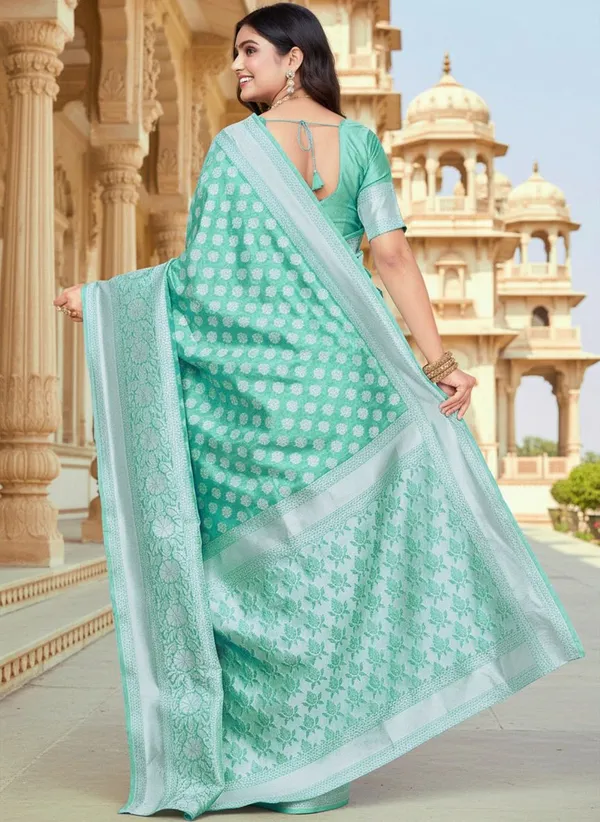 Light_Green_Georgette_Banarasi_Woven_Saree_For_Women_|_With_Blouse_Piece