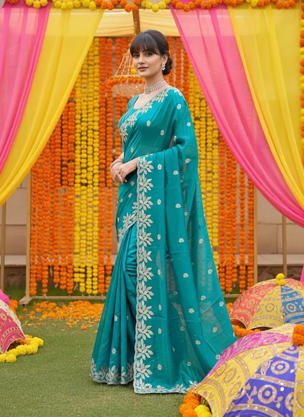 Blue_Satin_Sequin_Floral_Embroidered_Bollywood_Saree_For_Women_|_With_Blouse_Piece