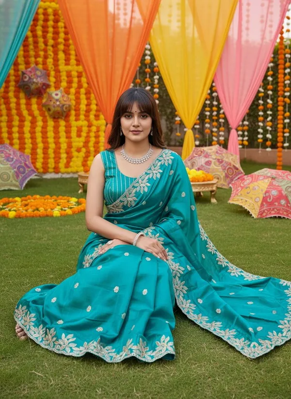 Blue_Satin_Sequin_Floral_Embroidered_Bollywood_Saree_For_Women_|_With_Blouse_Piece
