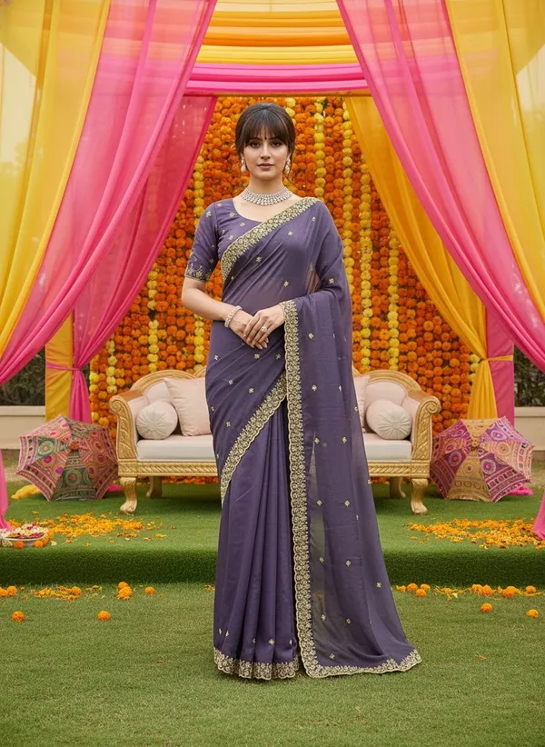 Purple_Georgette_Zari_Beads_Embroidered_Saree_For_Women_|_With_Blouse_Piece