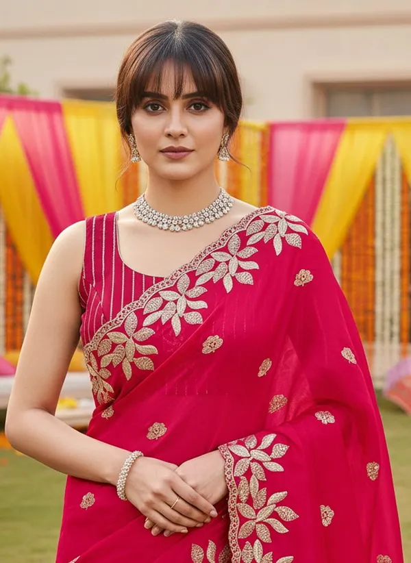 Pink_Satin_Silk_Blend_Gold_Sequin_Embroidered_Bollywood_Saree_For_Women_|_With_Blouse_Piece