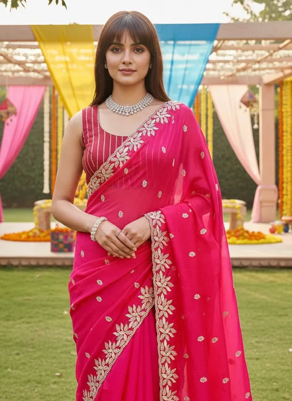 Pink_Satin_Silk_Blend_Gold_Sequin_Embroidered_Bollywood_Saree_For_Women_|_With_Blouse_Piece