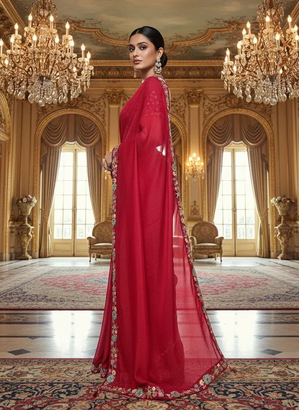 Maroon_Georgette_Embroidered_Embellished_Bollywood_Saree_For_Women_|_With_Blouse_Piece