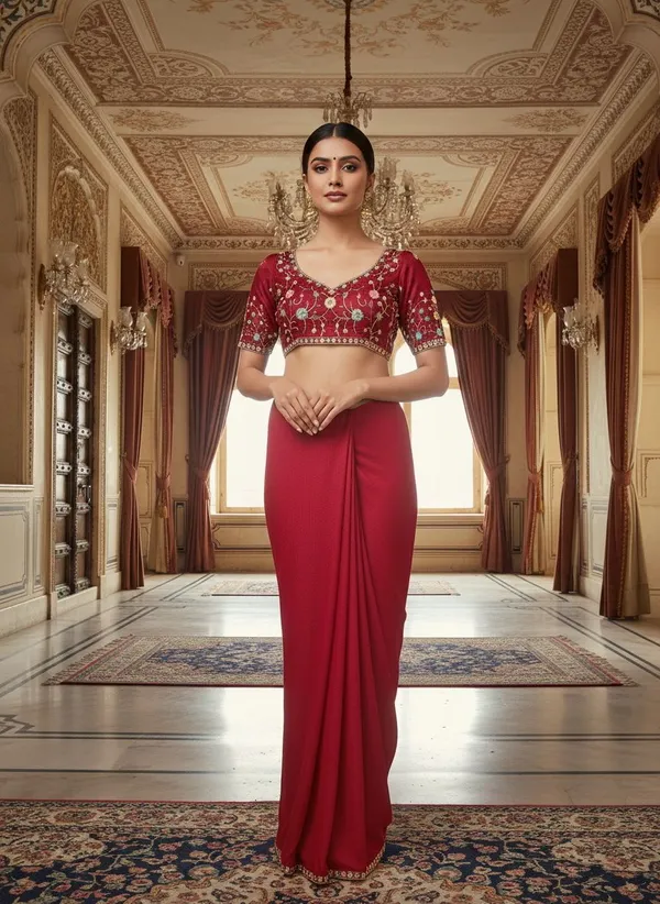 Maroon_Georgette_Embroidered_Embellished_Bollywood_Saree_For_Women_|_With_Blouse_Piece